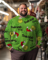 Men's Christmas Grinch Plus Size Sweatshirts&pants